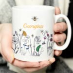 Personalised Wild Flowers & Bees Design Ceramic Mug - Image 2