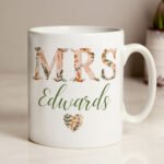 Personalised 'Mrs' Autumnal Design Ceramic Mug
