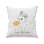 Personalised Fleur Line Art Design Filled Cushion - Image 2