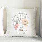 Personalised Grace Line Art Design Filled Cushion
