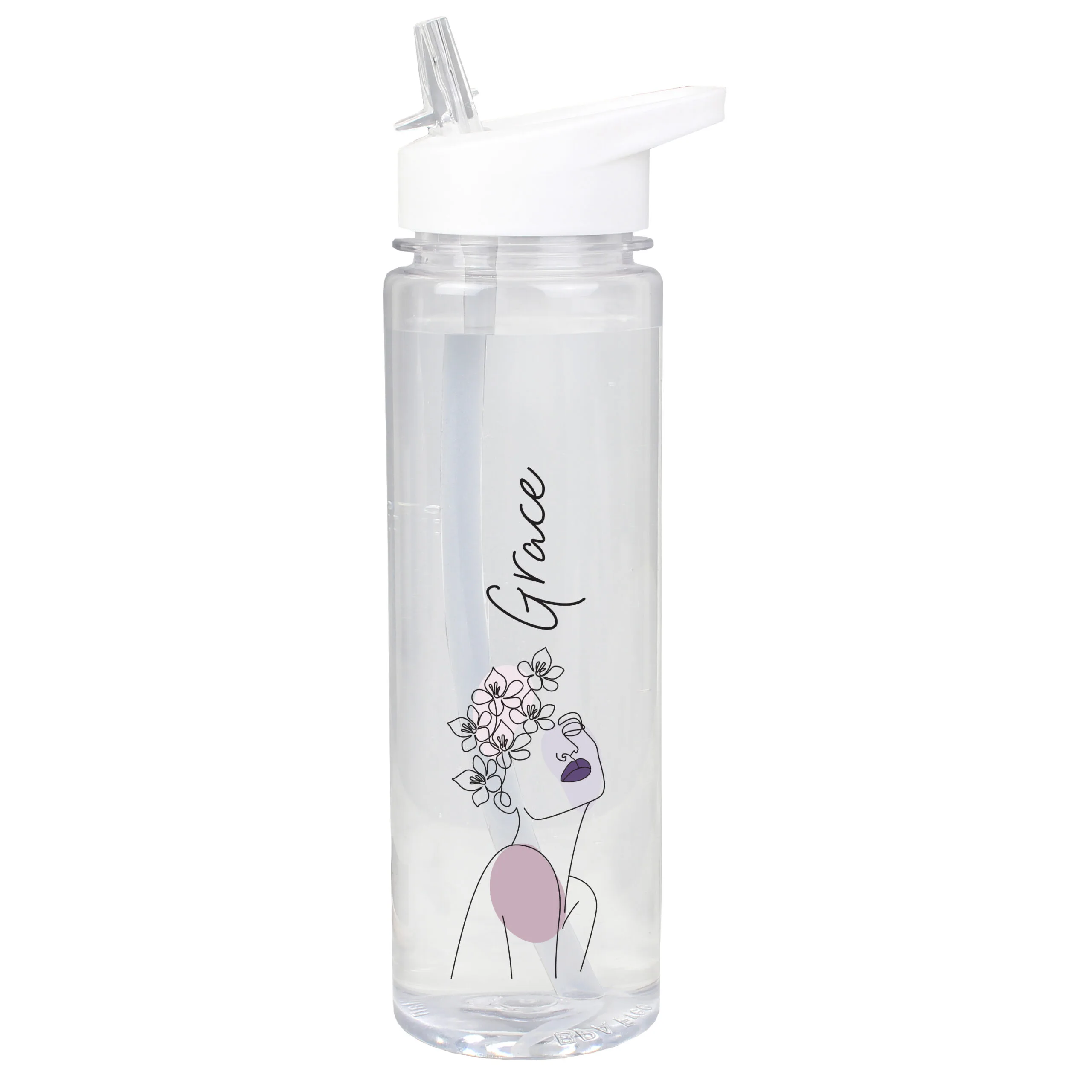 Personalised Natalia Line Art Design Plastic Water Bottle - Image 7