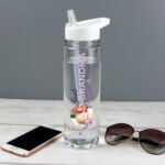 Personalised Floral Design 'Best Ever' Photo Upload Plastic Water Bottle - Image 4