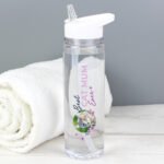 Personalised Floral Design 'Best Ever' Photo Upload Plastic Water Bottle - Image 5