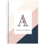 Personalised Name Only Navy & Blush Design A5 Notebook - Image 3