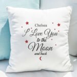 Personalised 'I Love You To The Moon And Back' Filled Cushion - Image 3