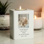 Personalised Photo Upload White Wooden Tea Light Candle Holder - Image 3