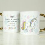 Personalised 'Always Be Yourself Unless You Can Be A Unicorn' Black Handled Ceramic Mug