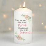 Personalised 'The Best Thing' Floral Design Pillar Candle
