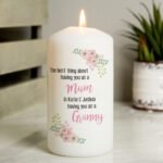 Personalised 'The Best Thing' Floral Design Pillar Candle - Image 2