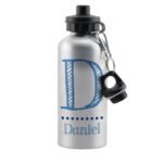 Personalised Blue Initial & Name Silver Aluminium Drinks Bottle - Image 4