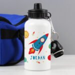 Personalised Children’s Rocket Design Aluminium Drinks Bottle - Image 2