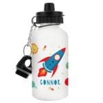 Personalised Children’s Rocket Design Aluminium Drinks Bottle - Image 5