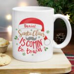 Personalised 'Santa Claus Is Comin' To Town' Ceramic Christmas Mug - Image 3