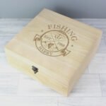Personalised 'Fishing Club' Large Wooden Storage Box