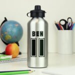 Personalised Sports Number Design Silver Aluminium Drinks Bottle - Image 2
