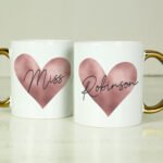 Personalised Heart Design Gold Handled Ceramic Mug - Image 3