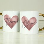 Personalised Heart Design Gold Handled Ceramic Mug - Image 8