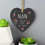 Personalised 'I Love You A Whole Bunch' Hanging Slate Heart Decoration - Image 4