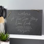 Personalised 'A True Love Story Never Ends' Large Hanging Slate Sign - Image 3