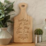 Personalised 'A True Love Story Never Ends...' Wooden Paddle Board - Image 2