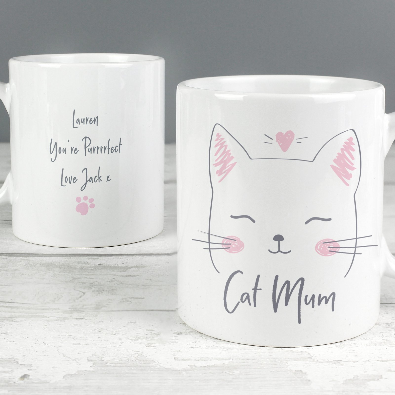4004463 Personalised 'Cat Mum' Ceramic Mug Personalised 'Cat Mum' Ceramic Mug - Image 1
