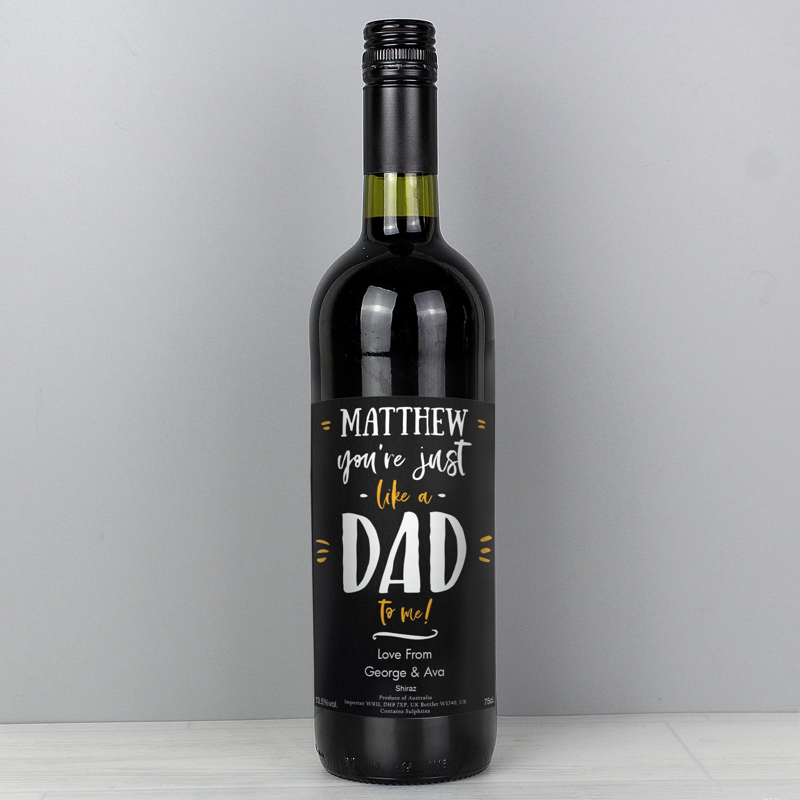 4004489 Personalised 'You're Just Like A Dad To Me' Bottle of Red Wine Personalised 'You're Just Like A Dad To Me' Bottle of Red Wine - Image 1