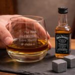 Personalised Any Message Glass Tumbler & Miniature Bottle of Jack Daniel's Whiskey Gift Set - Image 2