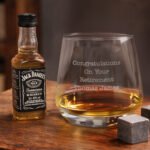 Personalised Any Message Glass Tumbler & Miniature Bottle of Jack Daniel's Whiskey Gift Set - Image 3