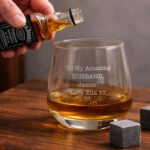 Personalised Any Message Glass Tumbler & Miniature Bottle of Jack Daniel's Whiskey Gift Set - Image 4