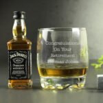 Personalised Any Message Glass Tumbler & Miniature Bottle of Jack Daniel's Whiskey Gift Set - Image 5