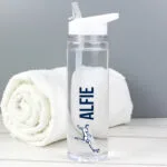 Personalised Name Only Sports Design Plastic Water Bottle - Image 2