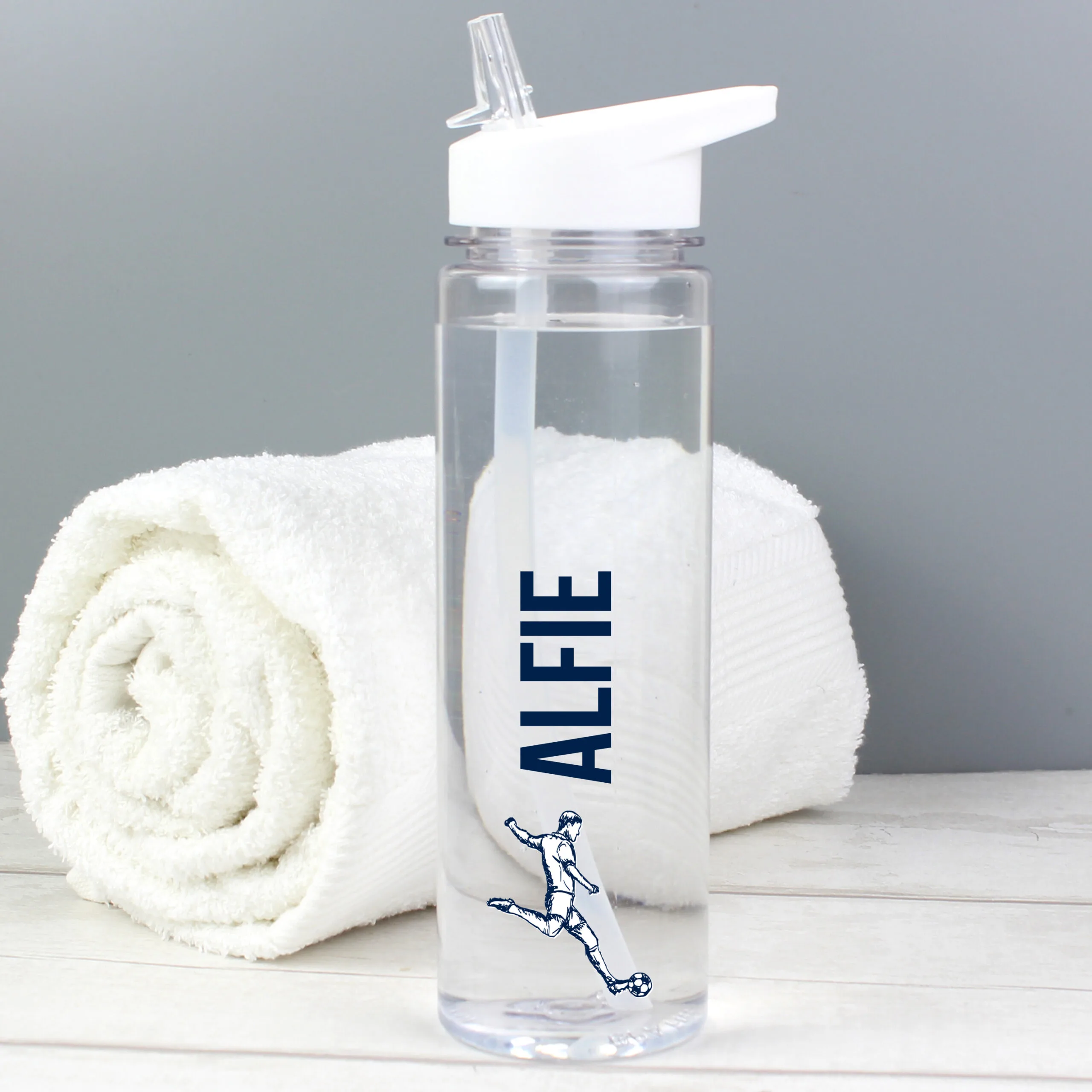 Personalised Name Only Sports Design Plastic Water Bottle - Image 2