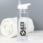 Personalised Football Badge Motif Plastic Water Bottle