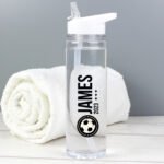 Personalised Football Badge Motif Plastic Water Bottle - Image 3