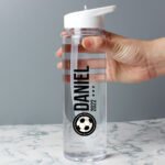 Personalised Football Badge Motif Plastic Water Bottle - Image 4