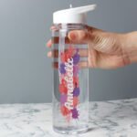 Personalised Name Only Splash Design Plastic Water Bottle - Image 2