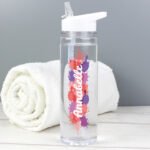 Personalised Name Only Splash Design Plastic Water Bottle - Image 3