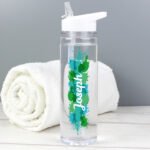 Personalised Name Only Splash Design Plastic Water Bottle - Image 6
