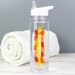 Personalised Name Only Splash Design Plastic Water Bottle - Image 7