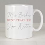 Personalised Grey & Blush Design Ceramic Mug