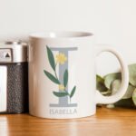 Personalised Initial & Name Floral Design Ceramic Mug - Image 3
