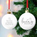 Personalised 'In Loving Memory' Dove Motif Ceramic Christmas Bauble - Image 4