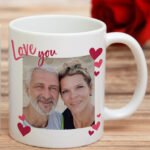Personalised 'Love You' Hearts Design Photo Upload Ceramic Mug