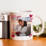 Personalised 'Love You' Hearts Design Photo Upload Ceramic Mug - Image 2