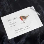 Personalised 'Robins Appear...' Memorial Guest Book