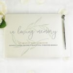 Personalised 'In Loving Memory' Leaf Design Guest Book - Image 2