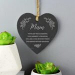 Personalised Memorial Poem Hanging Slate Heart Decoration - Image 2