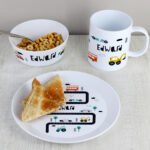 Personalised Children's Vehicles Design Plastic Breakfast Set