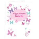 Personalised Butterflies & Flowers Design Greeting Card - Image 3