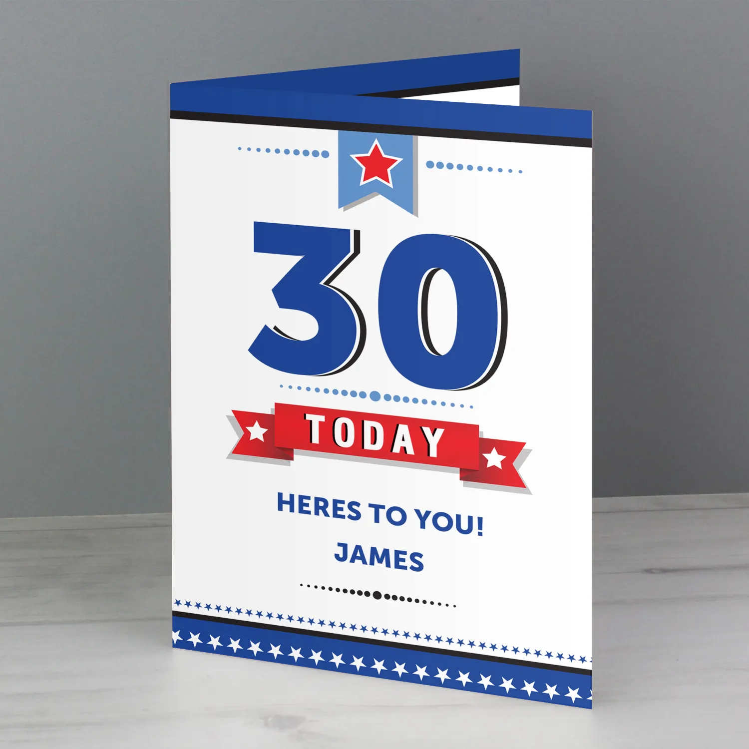 GC00456 Personalised Star & Banner Design Birthday Card Personalised Star & Banner Design Birthday Card - Image 1